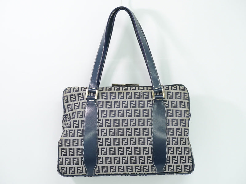Fendi Vintage Shoulderbag Canvas Navy Bag