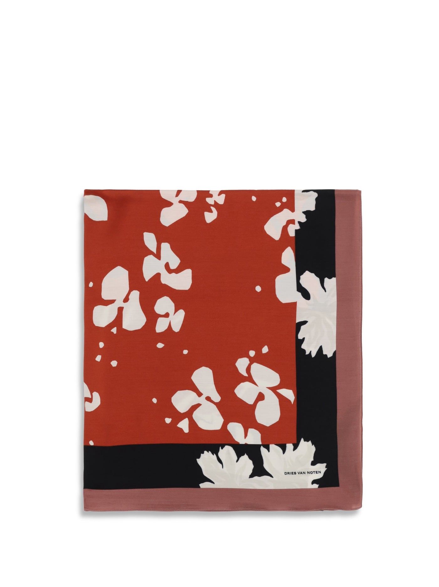 Dries Van Noten Floral-Print Viscose Scarf — Red Scarfs