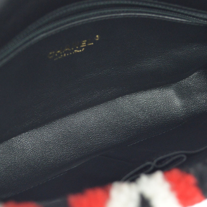 Chanel Emoticon Cc Flap Shearling With Quilted Lambskin Multicolour Leather Bag