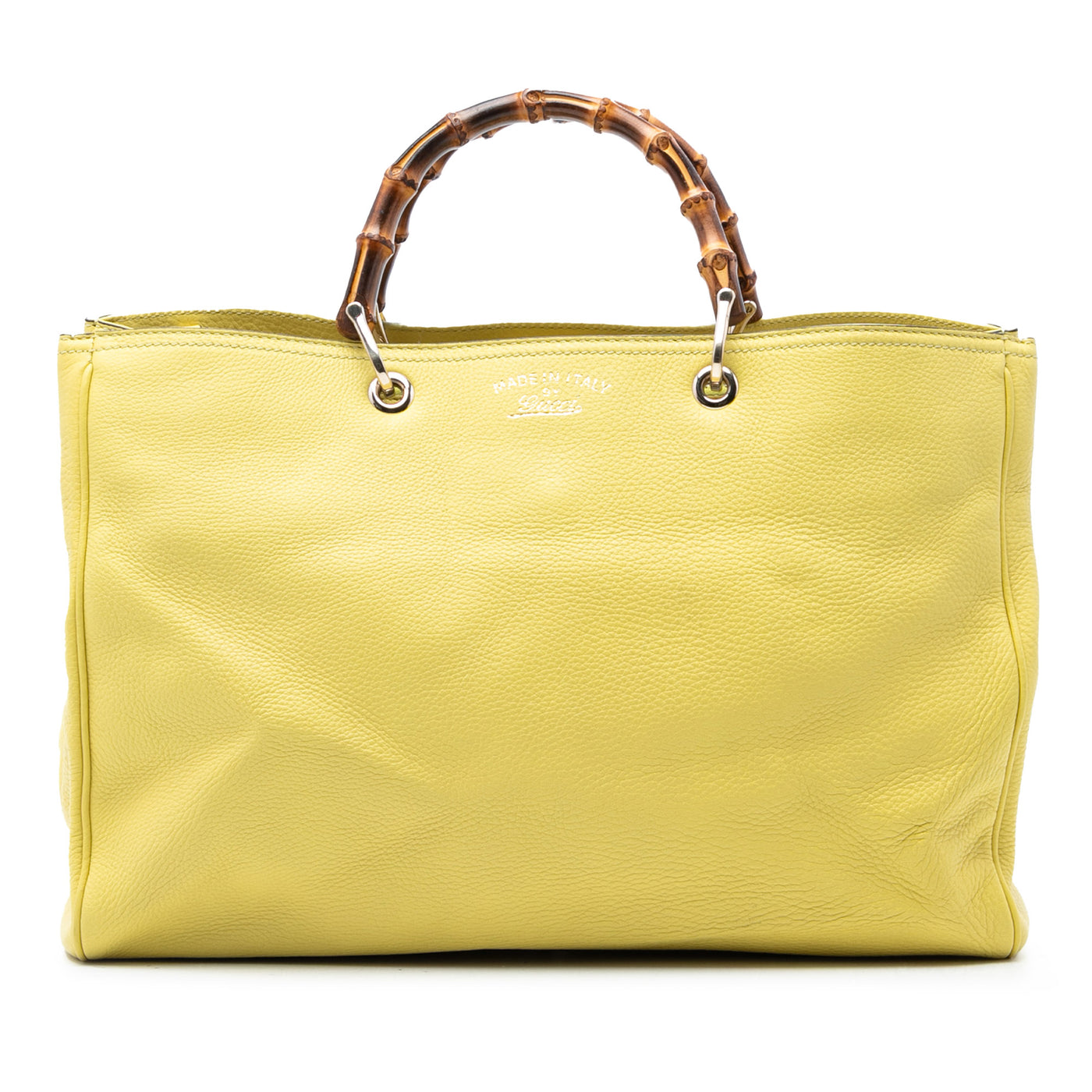 Large Calfskin Bamboo Shopper Satchel - Image 1