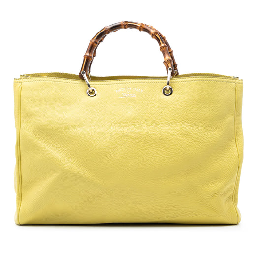 Large Calfskin Bamboo Shopper Satchel - Image 1