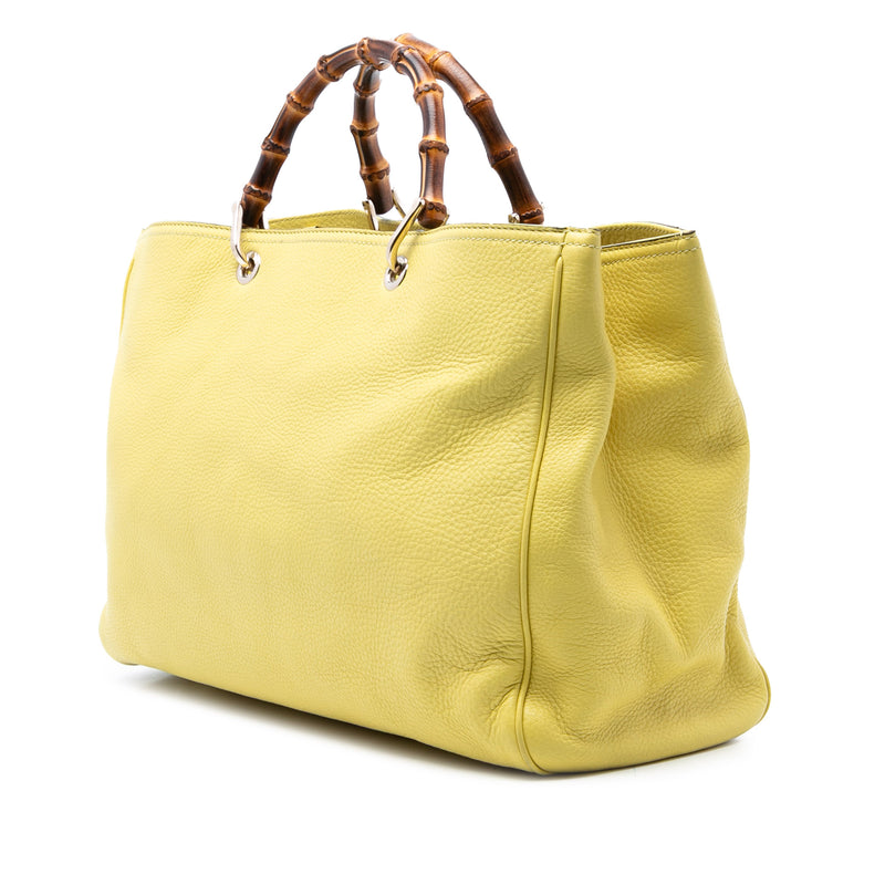 Large Calfskin Bamboo Shopper Satchel - Image 2