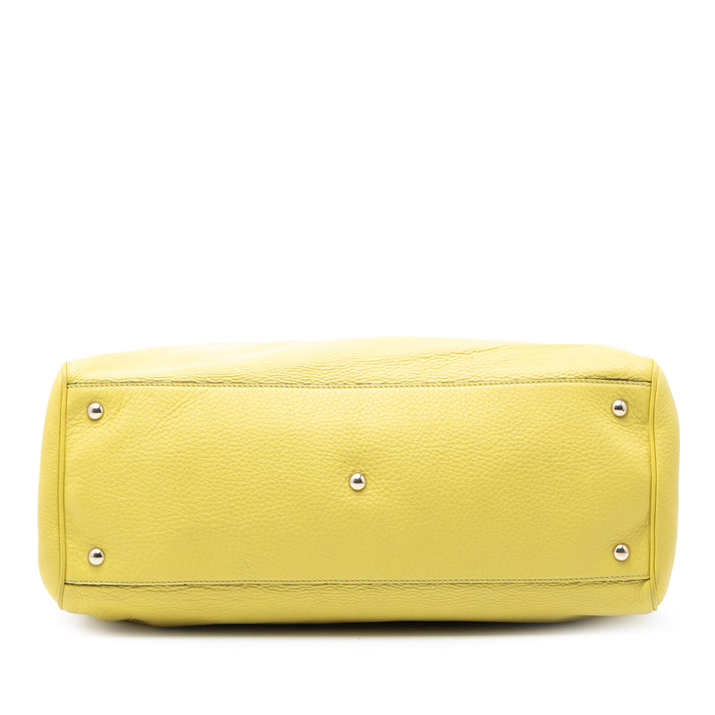Large Calfskin Bamboo Shopper Satchel - Image 3