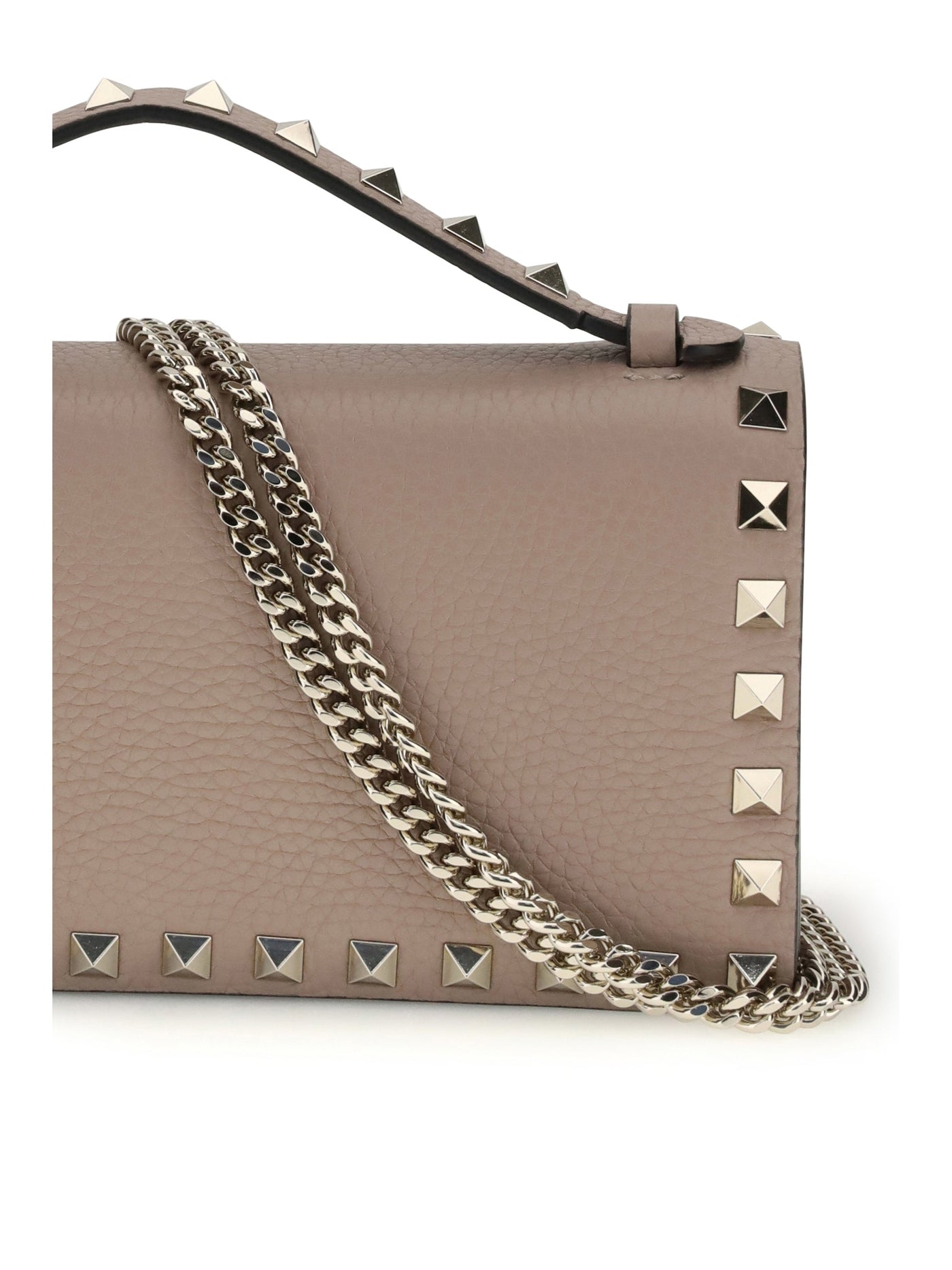 Valentino Garavani Rockstud Shoulder Bag — Beige Calf Leather