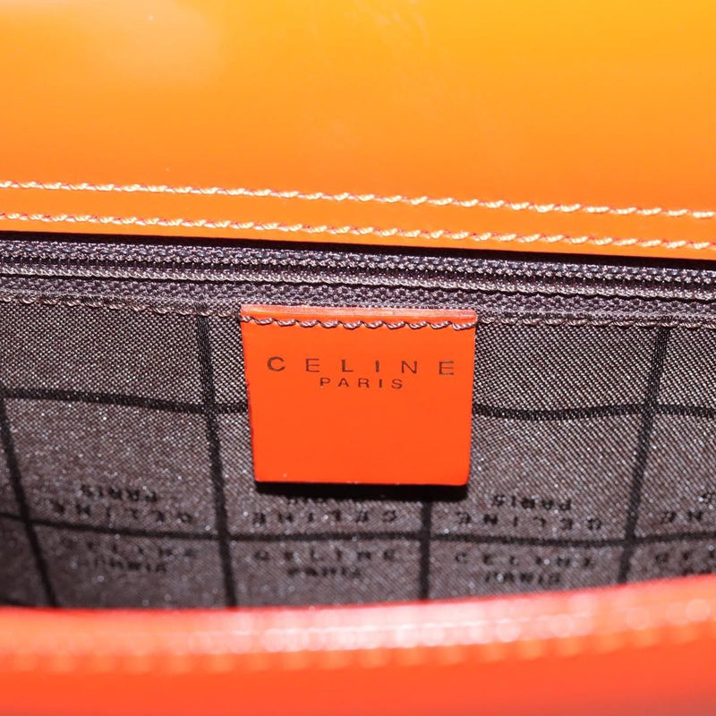 Celine Top Handle Leather Orange Bag
