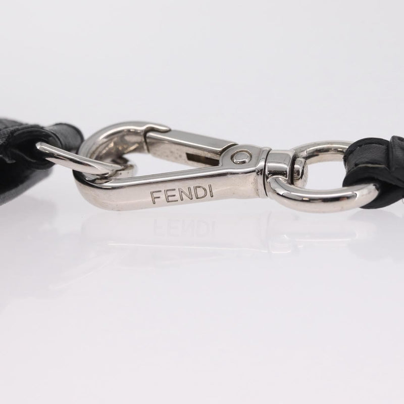 Fendi Zip Flat Wristlet Zucca Coated Canvas And Leather Black Bag