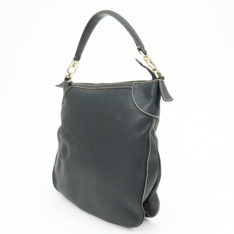 Salvatore Ferragamo Gancini Leather Black Bag