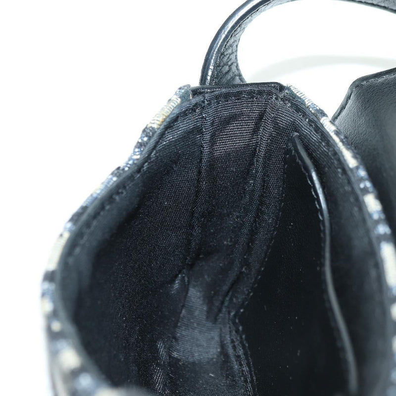 Christian Dior Clasp Lock Messenger Oblique Canvas And Leather Navy