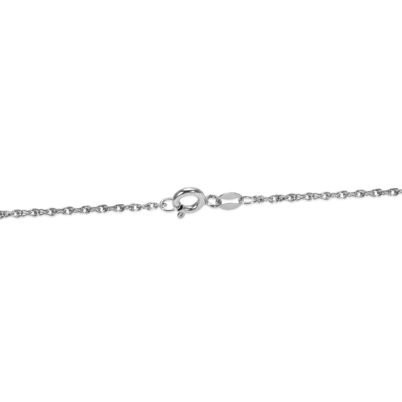 Brand New Created Sapphire Pendant Sterling Silver With Chain 14mm 925