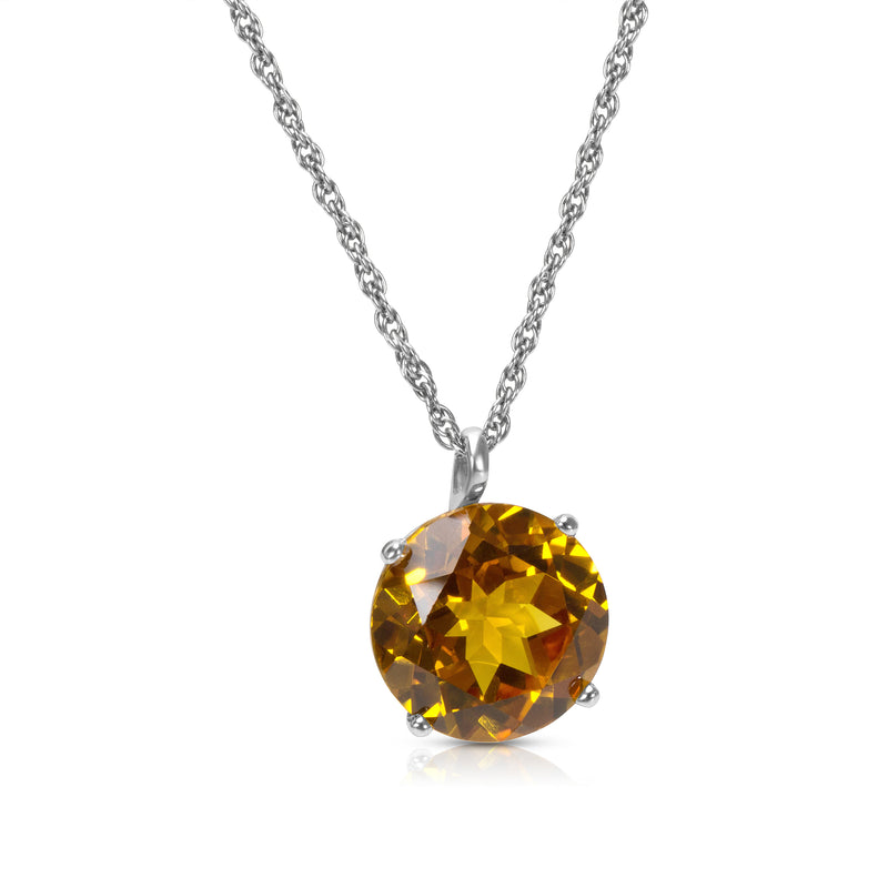 Brand New Created Sapphire Pendant Sterling Silver With Chain 14mm 925
