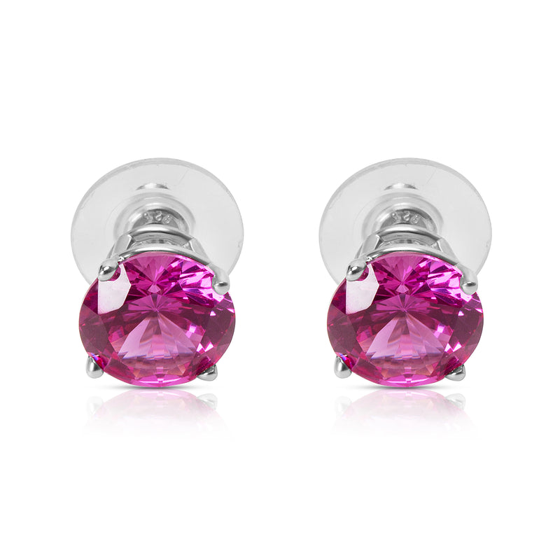 Brand New Created Sapphire Fashion Earrings Sterling Silver 10mm 925 Stud Earring