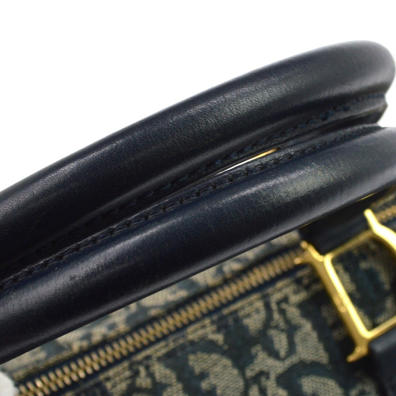 Christian Dior Vintage Trotter Boston Diorissimo Canvas Navy Bag