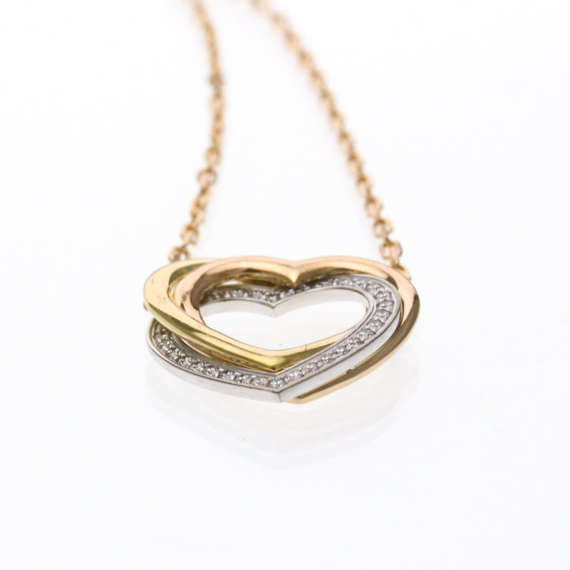 Cartier Trinity De Heart Pendant 18k Tricolor Gold With Diamonds Bijoux