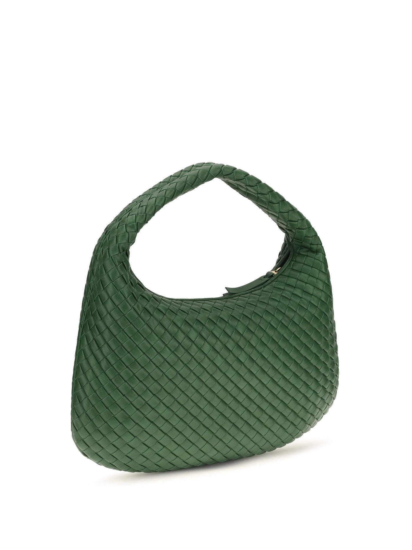 Bottega Veneta Intrecciato Woven Lamb Leather Shoulder Bag — Green