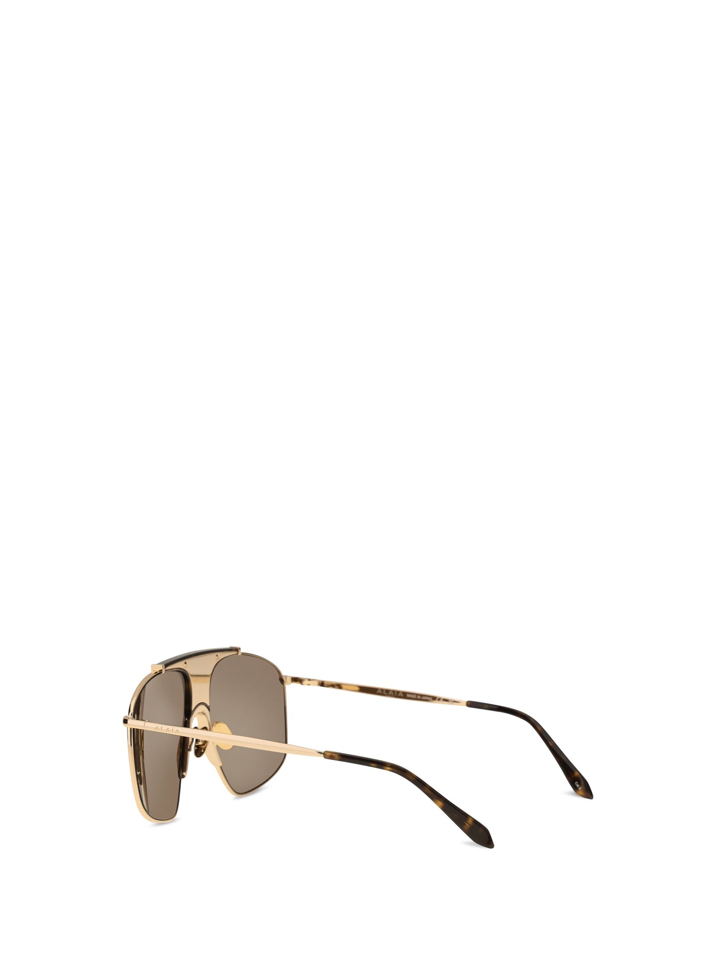 Alaïa Aa0098s002 Square Aviator Sunglasses — Brown Metal Fibers