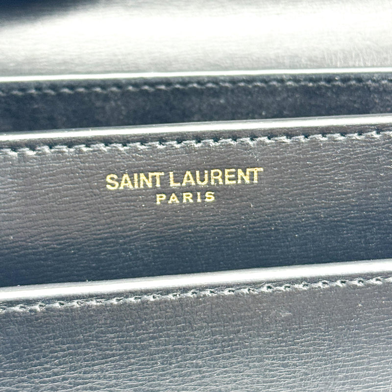 Saint Laurent Sunset Leather Black Calfskin Bag