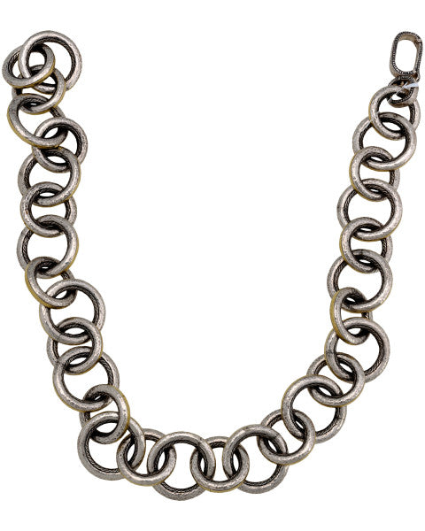 Gurhan Circles Necklace Sterling Silver With 24k Yellow Gold Detailing 925