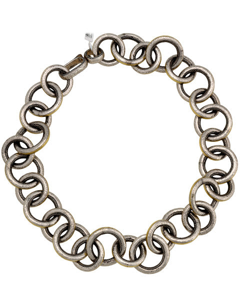 Gurhan Circles Necklace Sterling Silver With 24k Yellow Gold Detailing 925