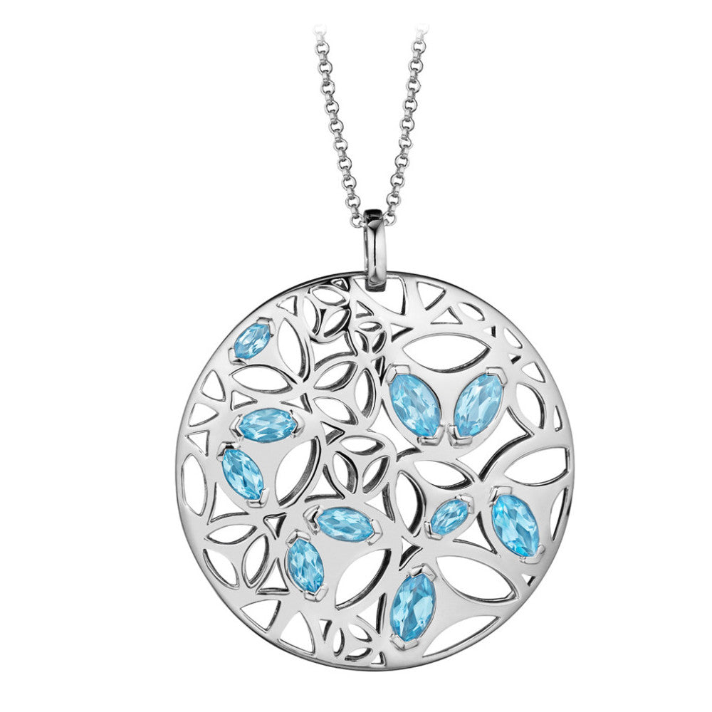 Brand New Di Modolo Blue Quartz Necklace Plated Rhodium Msrp 1275 925
