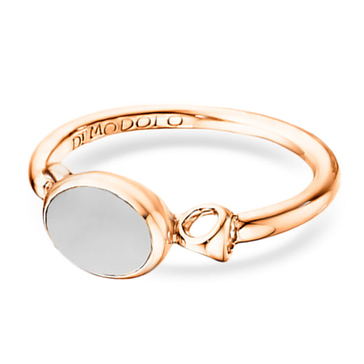 Brand New Di Modolo Lolita White Agate Ring Plated 18k Rose Gold Msrp 225 925