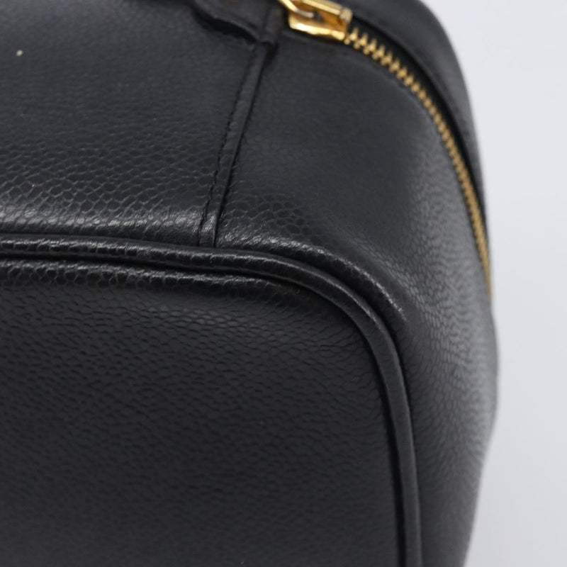 Chanel Vintage Timeless Cosmetic Case Caviar Black Leather Bag