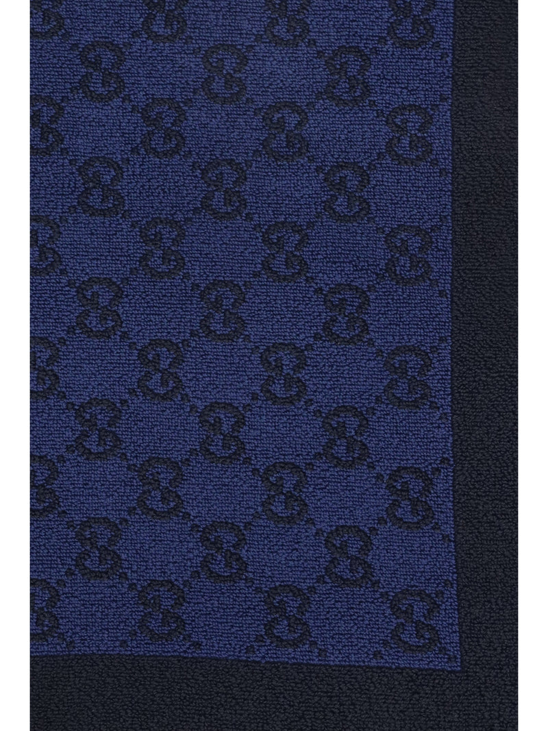 Gucci Gg Cotton Terry Scarf — Navy Scarfs