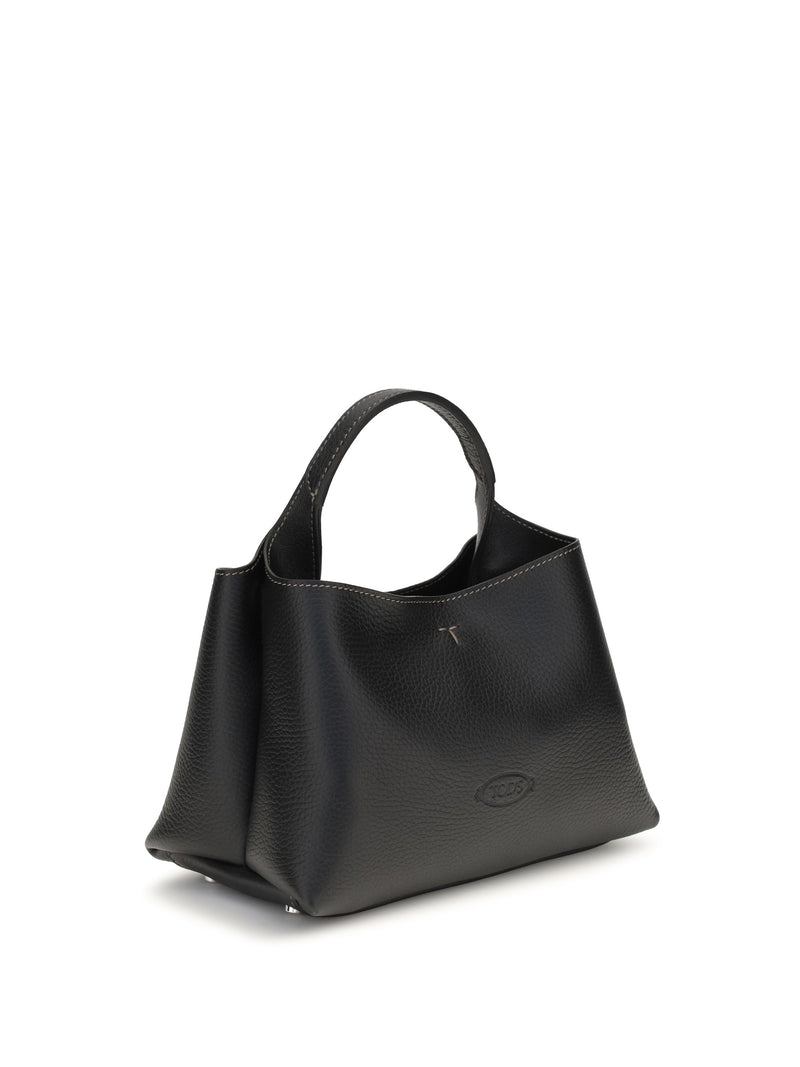 Tods Shoulder Bag — Black Calf Leather Bos Taurus