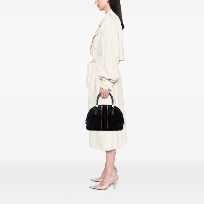 GG Suede Web Dome Handbag - Image 6