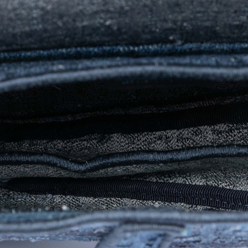 Oblique Embroidered Denim Saddle Bag - Image 4