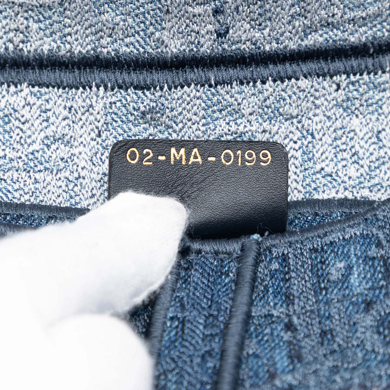 Oblique Embroidered Denim Saddle Bag - Image 6