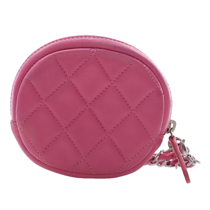 CC Quilted Lambskin Zip Around Coin Pouch with Chain - Image 10
