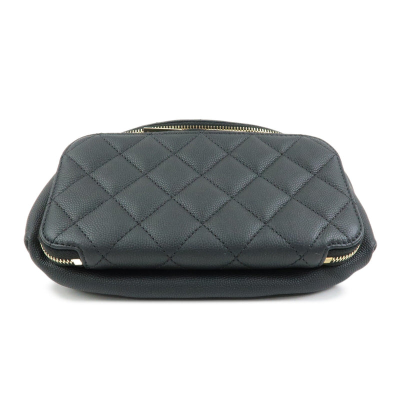 Chanel Business Affinity Waist Quilted Caviar Black Leather Bag
