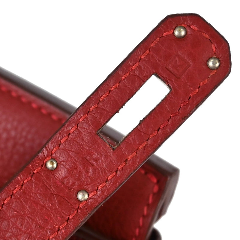 Hermes Birkin Red Togo With Palladium Hardware Leather Bag