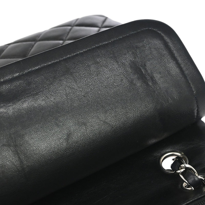 Chanel Classic Double Flap Quilted Lambskin Black Leather Bag