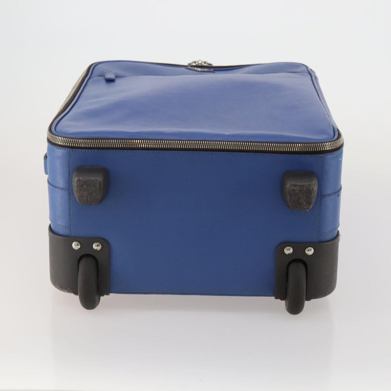 Prada Travel Bag Nylon Blue Leather