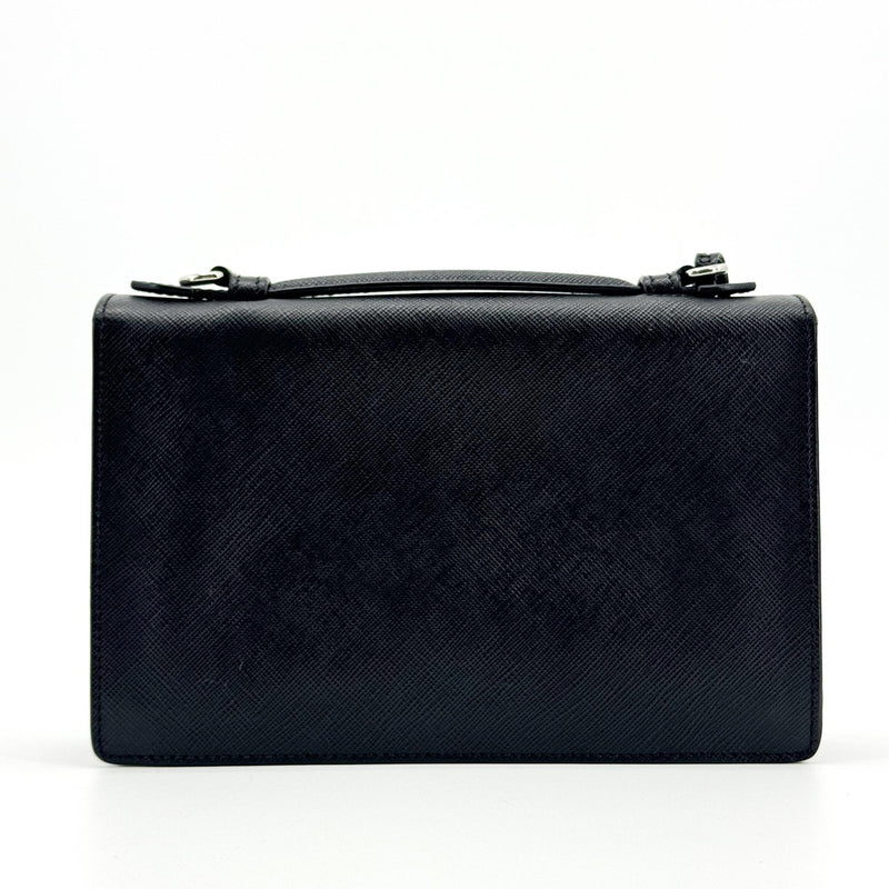 Prada Convertible Sound Vernice Saffiano Leather Black Bag