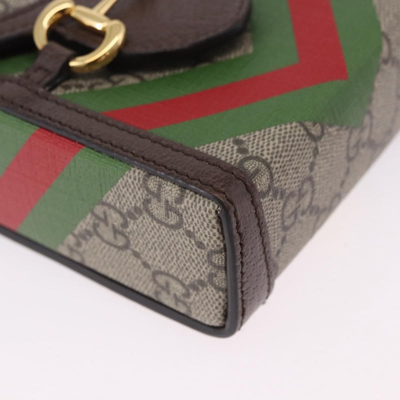 Gucci Horsebit 1955 Printed Gg Coated Canvas Beige Bag