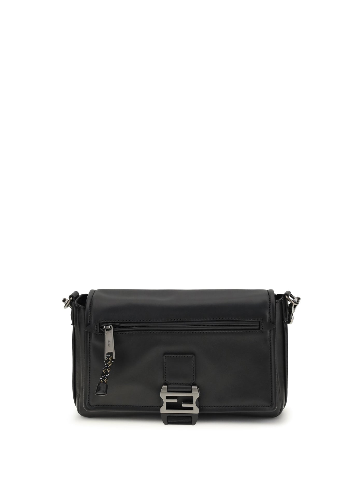 Fendi Flux Shoulder Bag — Black Calf Leather