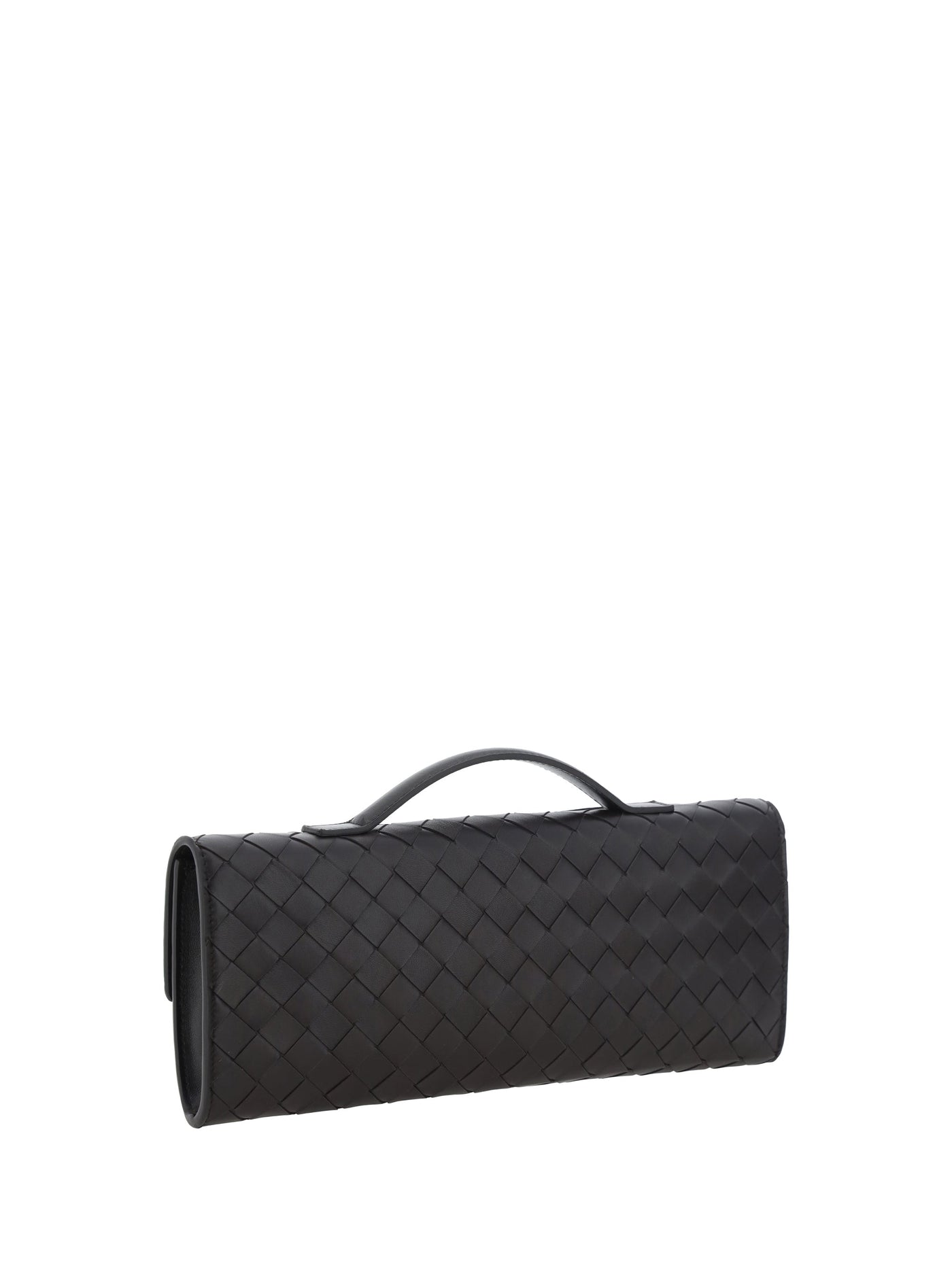 Bottega Veneta Andiamo Clutch — Black Lambskin