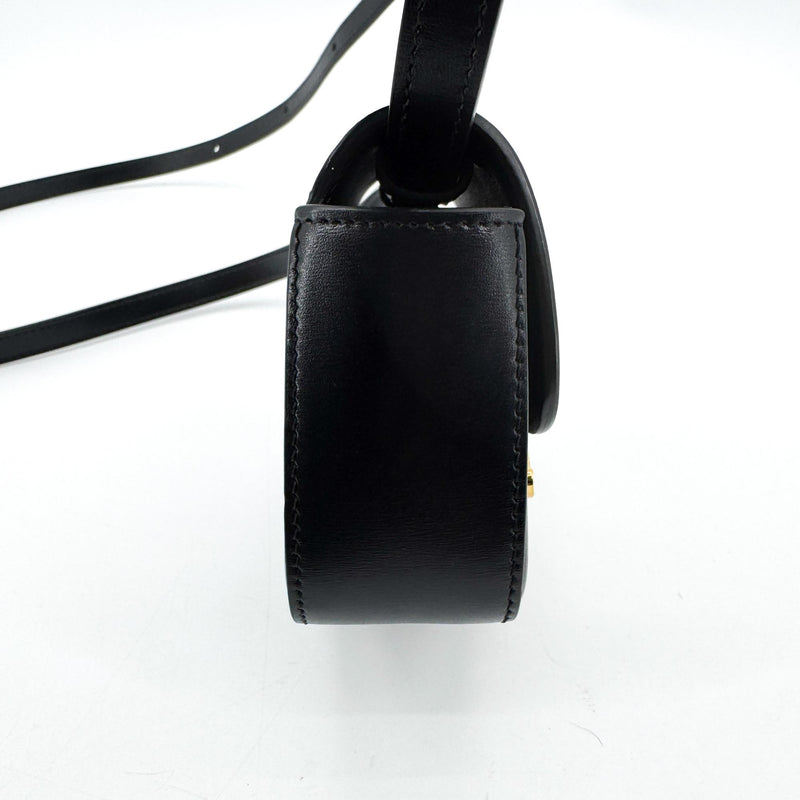 Celine Triomphe Coated Canvas Black Leather Bag