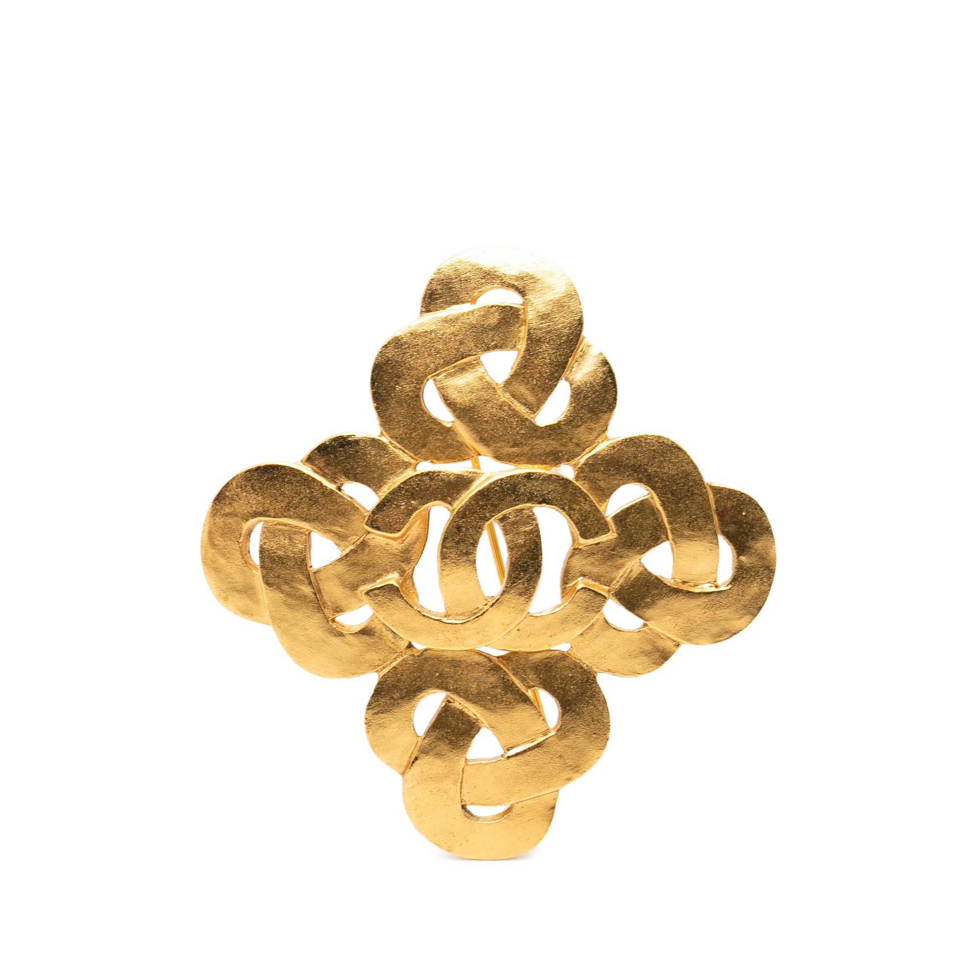 CC Gold Plated Twisted Brooch - Image 1