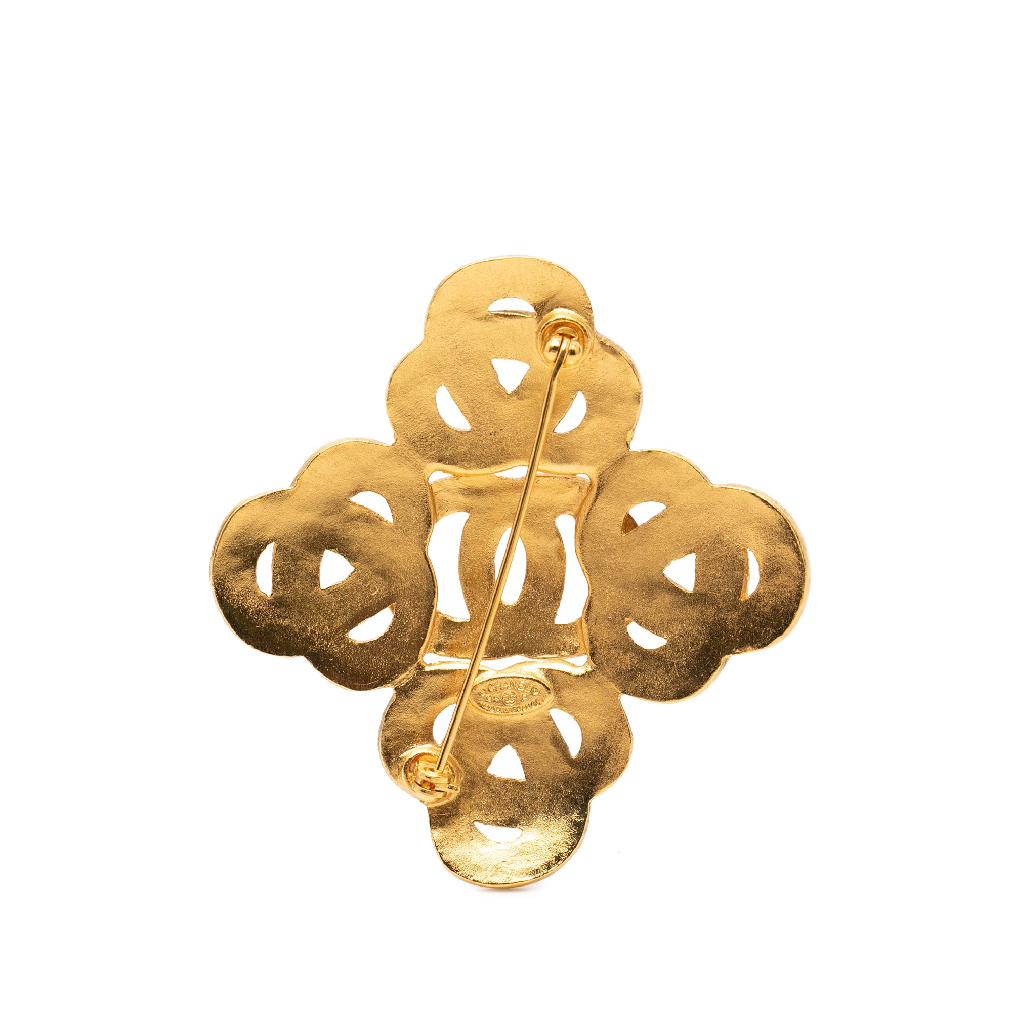 CC Gold Plated Twisted Brooch - Image 2