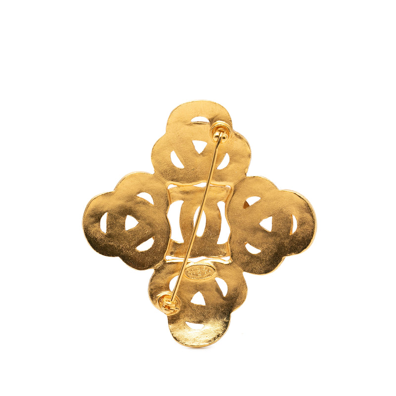 CC Gold Plated Twisted Brooch - Image 2