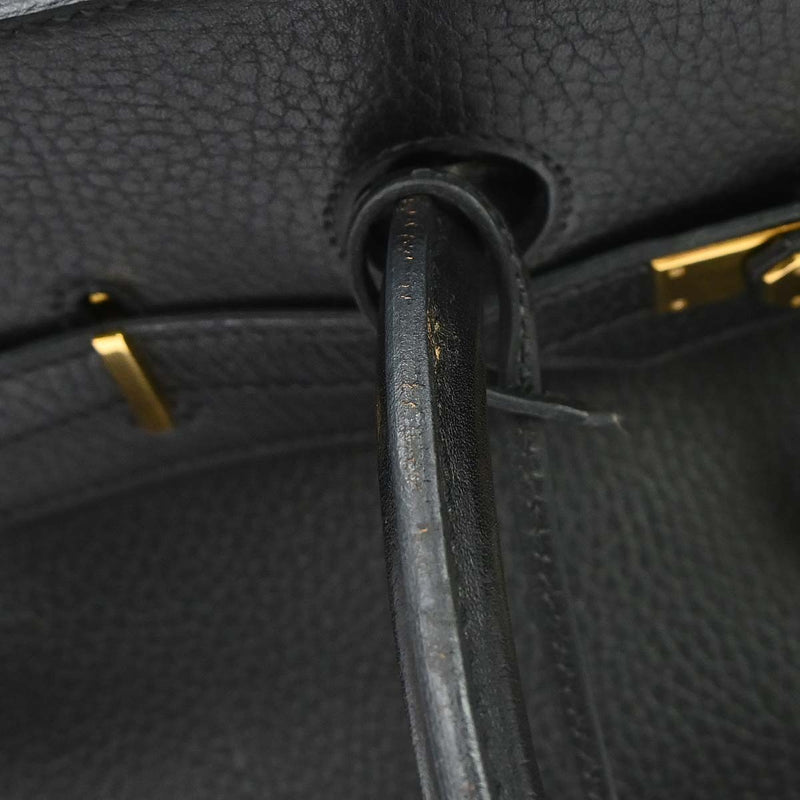 Hermes Birkin Black Ardennes With Gold Hardware Leather Bag