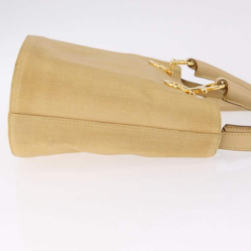 Salvatore Ferragamo Gancini Tote Canvas Beige