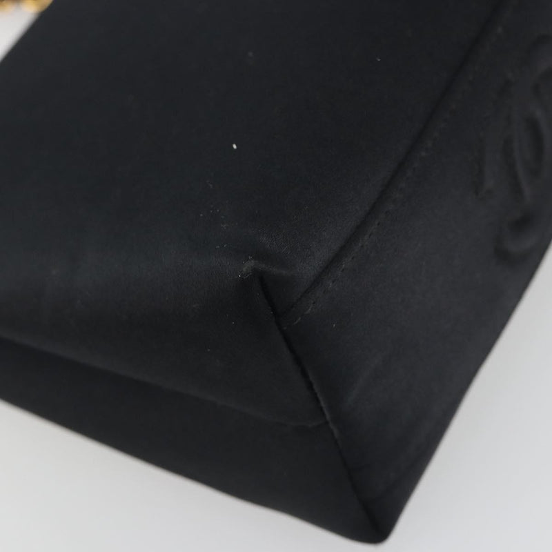 Chanel Vintage Camellia Flap Satin Black Bag
