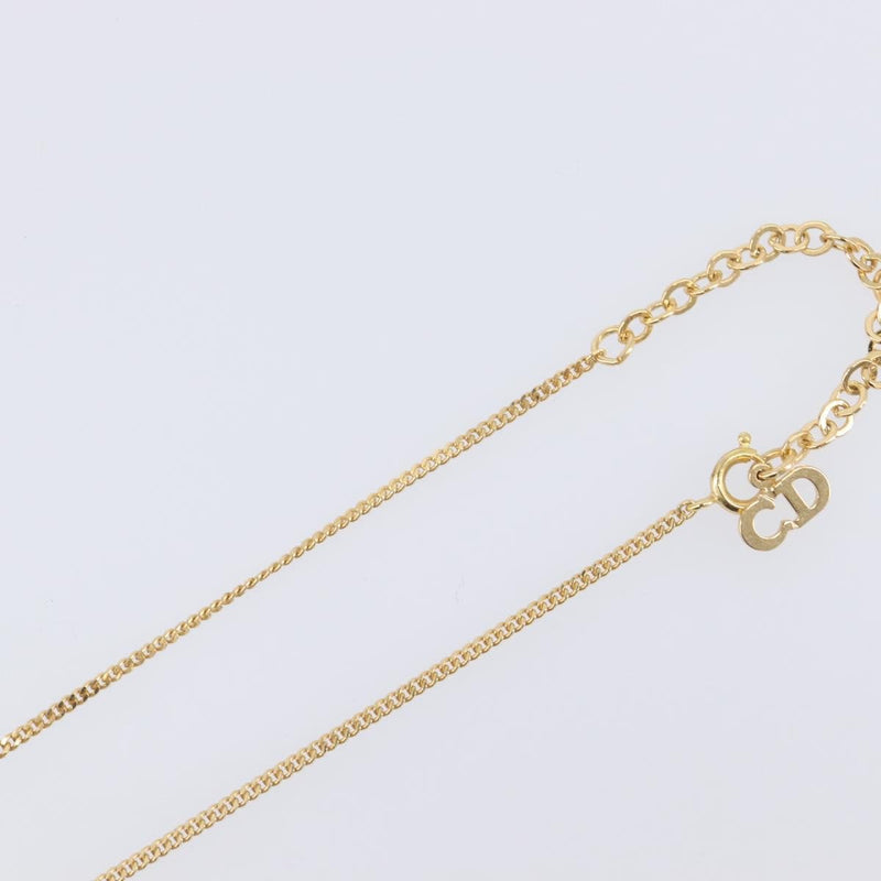 Christian Dior Cd Long Metal With Beads Gold Bijoux