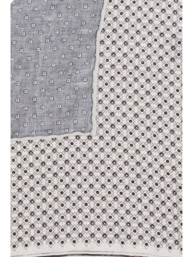 Brunello Cucinelli Geometric Silk Pocket Square — Brown Accessory