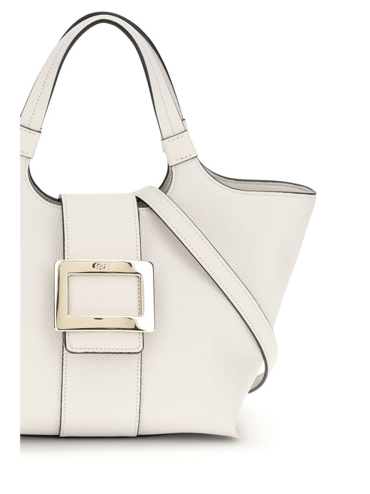 Roger Vivier Top Handle Bag — Beige Calf Leather