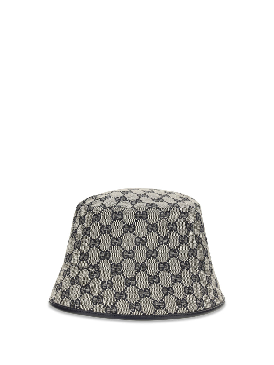 Gucci 8757403hbnh Gg Canvas Bucket Hat — Blue Polyester; Cotton; Polyamide